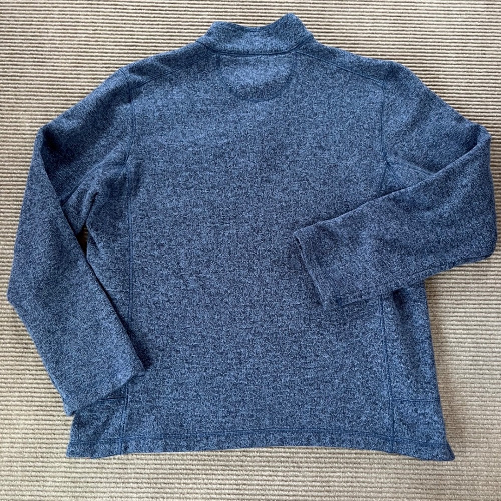 Woolrich Mens Blue Marled Fleece Quarter Snap Pullover Sweater Size Large - Picture 6 of 9